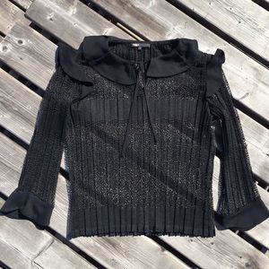 Maje Sheer Black Top